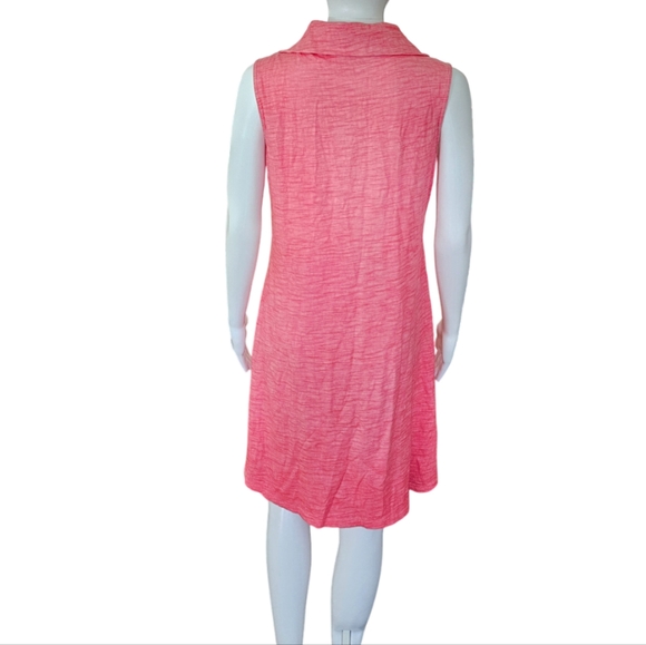 2/$35 Lulu-B Pink Sleeveless Zip Collar Tennis Swing Dress Athleisure Small - Picture 3 of 9